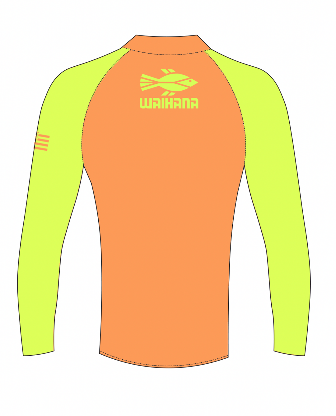Rashguard orange à manches longues pour enfants 