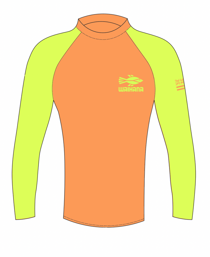 Rashguard orange à manches longues pour enfants 