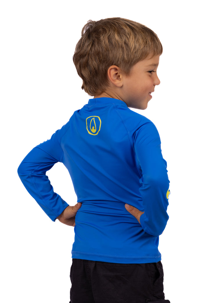 Rashguard bleu à manches longues pour enfant 
