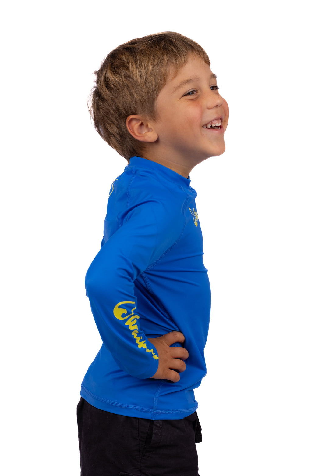 Rashguard bleu à manches longues pour enfant 