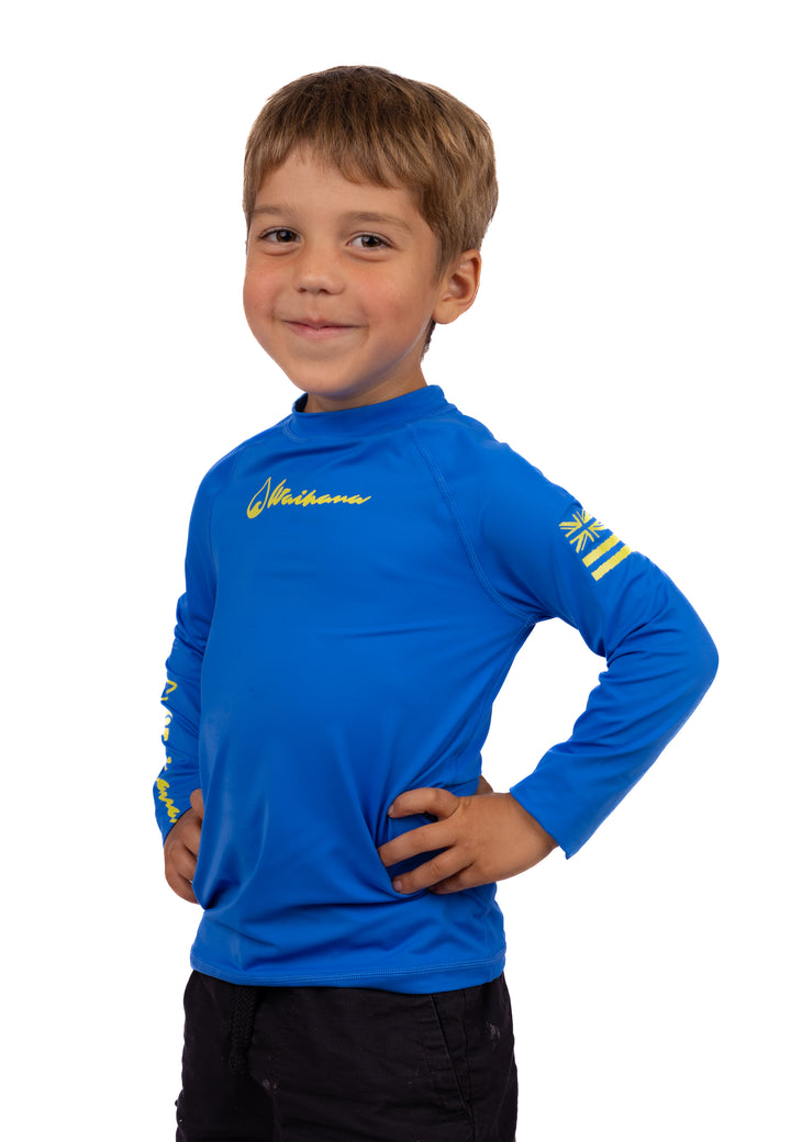 Rashguard bleu à manches longues pour enfant 