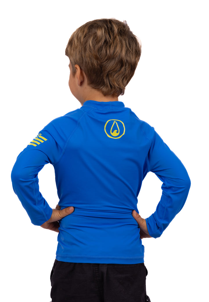 Rashguard bleu à manches longues pour enfant 
