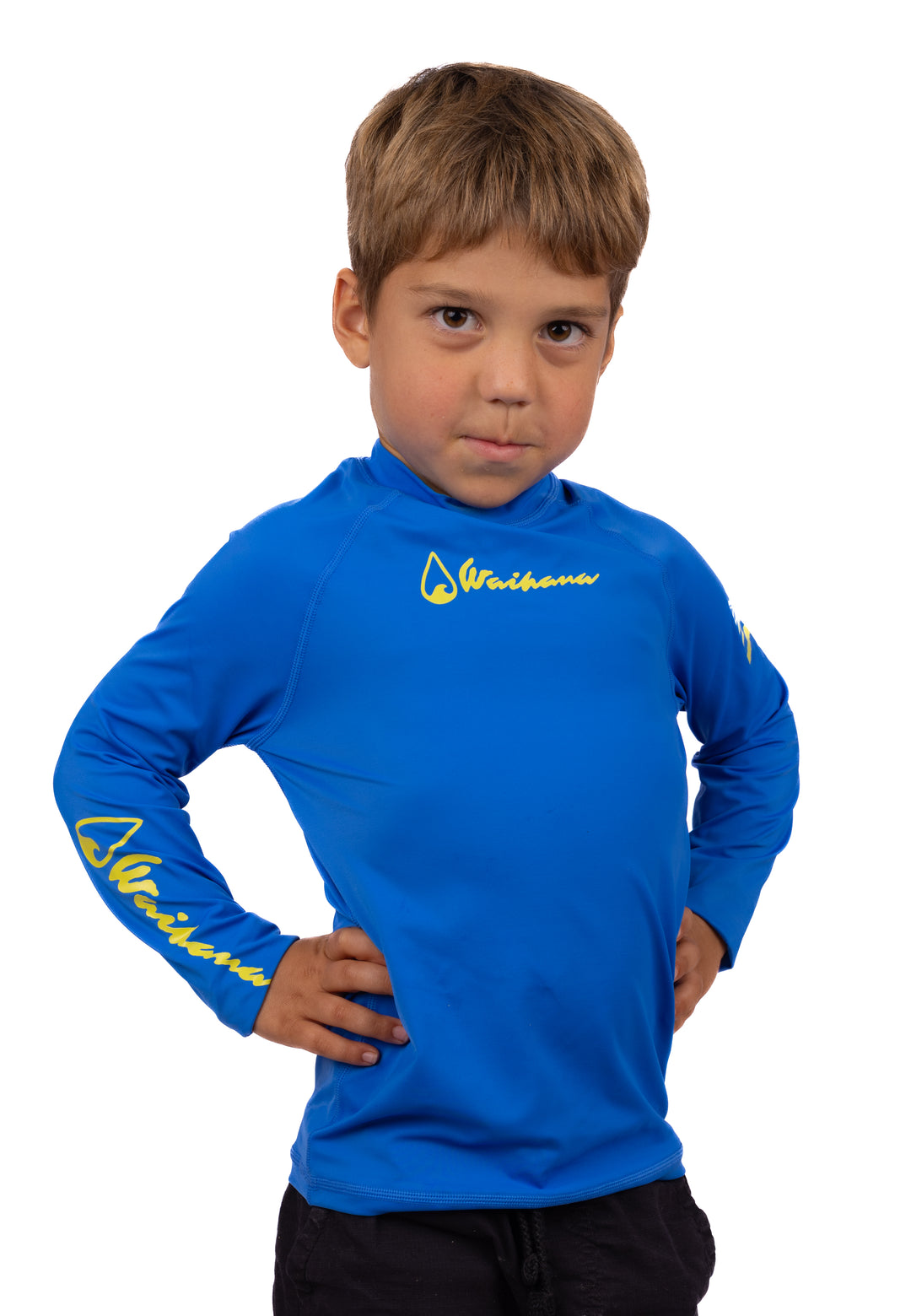 Rashguard bleu à manches longues pour enfant 